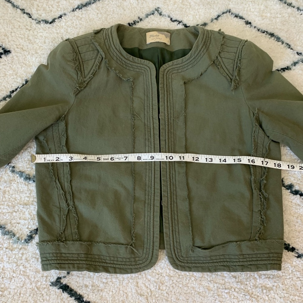 Elizabeth and James Olive Green Military Jacket 3/4 sleeves - Picture 11 of 13